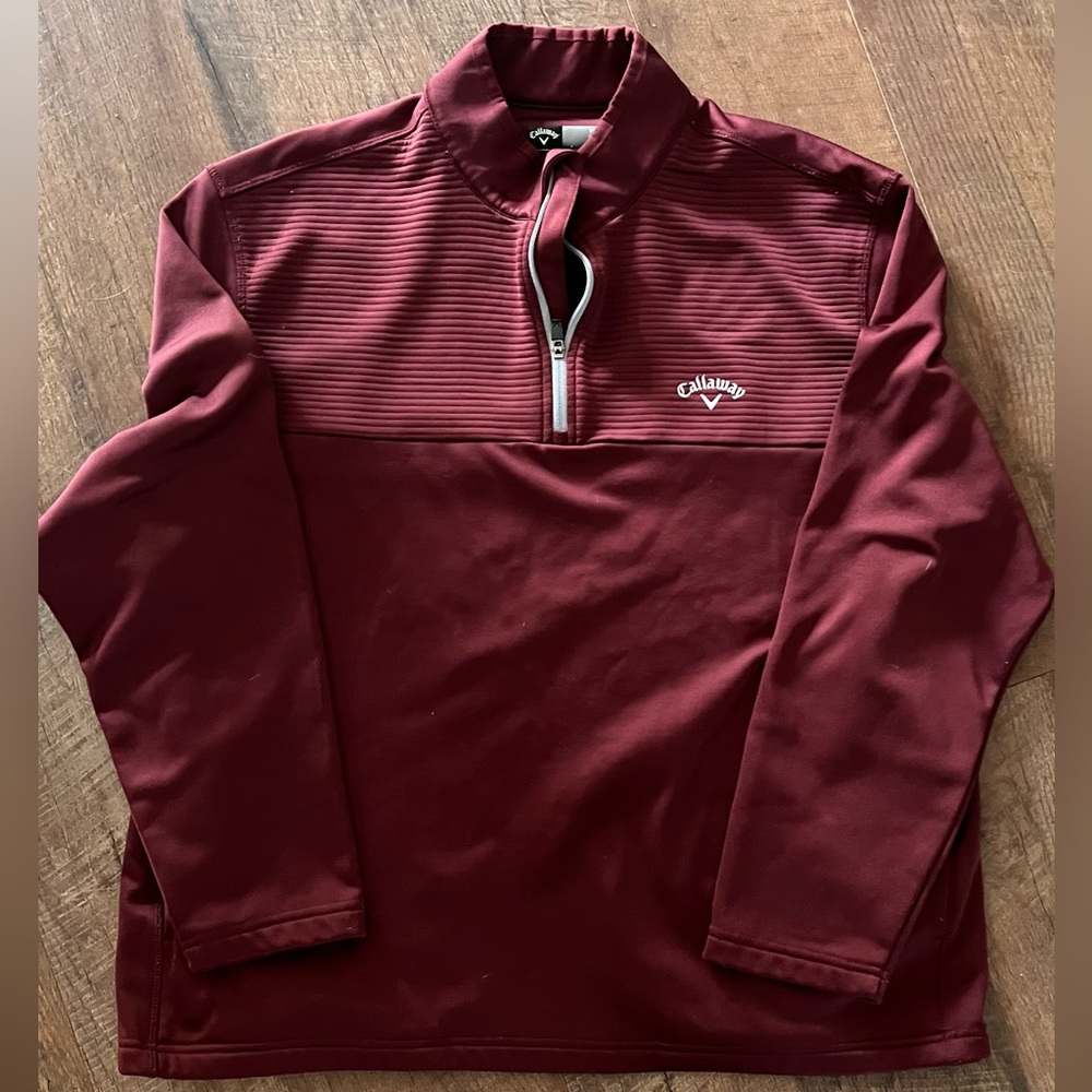 XL Men’s CALLAWAY Quarter Zip Burgundy EUC